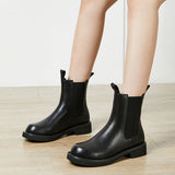 Ankle Chelsea Boots Ladies Pull on Casual Shoes Waterproof Short Rain Boots