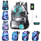 Men Women Backpack Large Capacity College Leisure USB Charging Port Waterproof