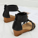 Ferndule Wedge Sandals for Women Open Toe Casual Summer Roman High Heel Beach Shoes