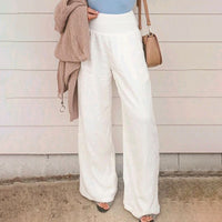 Womens Loose Fit Casual Pants Elastic Waist Yoga Summer Beach Pants with Pockets