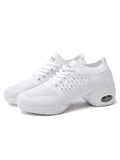 Ferndule Girls Round Toe Cheerleading Shoe Competition Breathable Lace Up Dance Sneakers Anti-Slip Shock Absorption Cheer Shoes Black 4.5