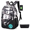 Men Women Galaxy Backpack Large Capacity College USB Charging Port Waterproof