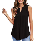 Lumento Womens Tank Tops V Neck Sleeveless Summer Shirts Loose Casual Tops Blouse