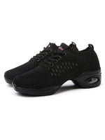 Ferndule Girls Round Toe Cheerleading Shoe Competition Breathable Lace Up Dance Sneakers Anti-Slip Shock Absorption Cheer Shoes Black 4.5