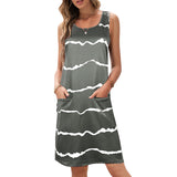 Sleeveless Nightgown Sleepwear Soft Pajama Dress Short Nightdress for Women Oversized Striped Mini Sundress Size S-5XL