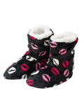 Women Men Winter Warm Boot Slippers Lips Design Flat Thicken Plus Velvet Slipper
