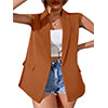 Frontwalk Casual Blazer Vest for Womens Sleeveless Suit Vest Spring Fall Cardigan Open Front Work Blazer Jacket Coat