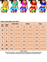 XS-XXL Women's Two Piece Swimsuit Bikini Set Summer Coconut Tree Prints Swimwear High Waist Tankini Double Suspenders Bra Tops+ Swimdress Bottoms Bathing Suits
