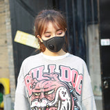 CUH Black Frabic Face Masks With Valve,Adult Woman Man Mouth Covering,Strethable Mouth-muffle,Washable Reusable Mask