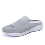 Women Flying Weaving Slippers Mules Slip On Round Toe Casual Athletic Shoes Flat