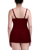 Womens One-Piece Skirted Tankini Swimwear Swim Dress Bikini Swimsuit Push-up Bra