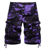 Mens Camo Cargo Shorts Pants Pockets