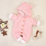 Baby Romper Knitted Toddler Jumpsuit Cute Playsuit Hoodie Boys Girls Keep Warm