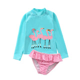 Two-Piece Baby Toddler Girls Rash Guard Swimsuit Swim Tops + Swim Briefs Swimwear Multi-style