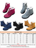 Women's Snow Boots Winter Ankle Boots Lace Up Cotton Warm Fur Lined Anti-Slip Platform Booties Outdoor