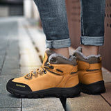 Mens Womens Winter Ankle Snow Hiking Boots Warm Wear Resistant Non Slip Soft Lined Outdoor Shoes