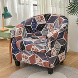2Pcs Tub Club Chair Cover Elastic Slipcover + Cushion Cover Furniture Protector