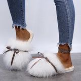 Women's Fluffy Slippers Closed Toe Warm Indoor House Mules Slipper Cozy Shoes