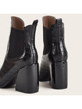Women's Solid Color Ankle Boots Slip On Anti Slip Pointed Toe Casual Block Boots