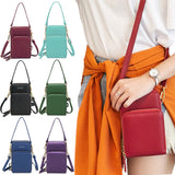 Women Small Cell Phone Case Handbag PU Leather Crossbody Shoulder Bag Wrist Strap Purse Pouch Messenger Bags with Card Slots