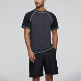 Men Short Sleeve Shirt Scuba Diving Surfing Swimwear UV Protection Swimsuit Tops