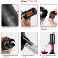 Portable Smart Electronic Automatic Wine Aerator Pourer Spout Decanter Dispenser