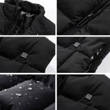 Men's Electric Vest Heated Jacket Thermal Heating Pad Winter Body Warmer 9 Areas