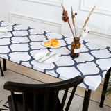 Elastic Fitted Rectangle Tablecloth Polyester Printed Table Cover Dust-Proof Washable Dining Tablecloth for Banquet, Wedding, Party