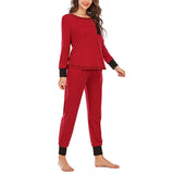Women's Pajama Set Sleepshirt Long Sleeve Tops Pants Trousers Nightwear Homewear