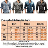 Men's Casual Long Sleeve Denim Shirt Tops Blouse Overshirts Button-Down Pockets