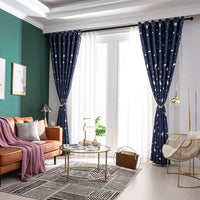 Moon and Stars Blackout Curtains for Girls Bedroom Grommet Thermal Insulated Room Darkening Printed Kids Curtains