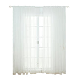 Stars Printed Tulle Sheer Curtain Transparent Window Drapes Voile Valance Decor