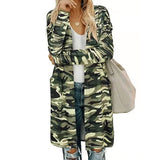 Women's Long Sleeve Side Pockets Jackets Tops Camouflage Coats Outdoor Cardigans