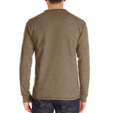Men's Solid Color Chest Pocket Long Sleeve Button Round Neck Bottoming T-shirt