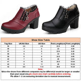 Women's Casual Zipper Lace Platform Mid-Heel Round Toe Oxfords Dress Shoes
