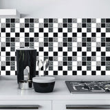 24Pcs Floral Mosaic Tile Stickers Self Adhesive Home Wall Decor Transfers Decal
