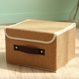 Large Collapsible Storage Bins Linen Fabric Foldable Storage Boxes Organizer Containers Baskets Cube with Cover for Home Bedroom Closet Office Nursery