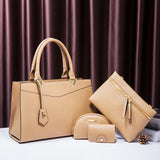 4Pcs Fashion Women Leather Tote Handbag Shoulder Bags Top Handle Satchel Business Bag Purse Pouch for Mom Girls Gift