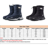 Mens Winter Mid-Calf Snow Boot Faux Fur Warm Waterproof Slip On Outdoor Athletic