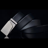 Men's Luxury Genuine Leather Adjustable Belt Ratchet Strap With Automatic Buckle
