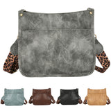 Women Leopard PU Leather Shoulder Bag Handbag Crossbody Purse Satchel Messenger