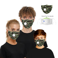 CUH Cloth Face Masks With Valve,Printing Masks,Adult Kids Mouth Covering,Woman Man Masks,Strethable Mouth-muffle,Washable Reusable Mask