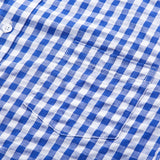 Men Casual Cotton Plaid Printed Long Sleeve Shirt Lapel Tops Blouse Button-Down