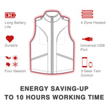 Electric USB Heated Vest Unisex Winter Riding Skiing Warmer Heating Coat Jacket