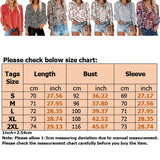 Women's Floral Print V Neck Loose Fit Long Lantern Sleeve T Shirts Pullover Tops