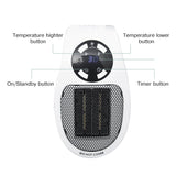 500W Portable Mini Electric Plug-In Wall Heater Handy Room Blower Fan Radiator