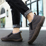 Adult Unisex Solid Color Fall Winter Warm Slip On Anti Slip Round Toe Flat Shoes