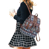 Women Vintage Backpack Handmade Knit Travel School Shoulder Bag Satchel Rucksack