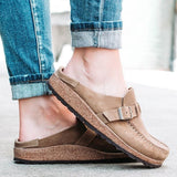 Womens Mens Slip-on Loafer Mule Flats Shoes Closed Toe Backless Slipper Casual Daily Shoe