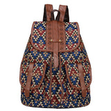 Women Vintage Backpack Handmade Knit Travel School Shoulder Bag Satchel Rucksack